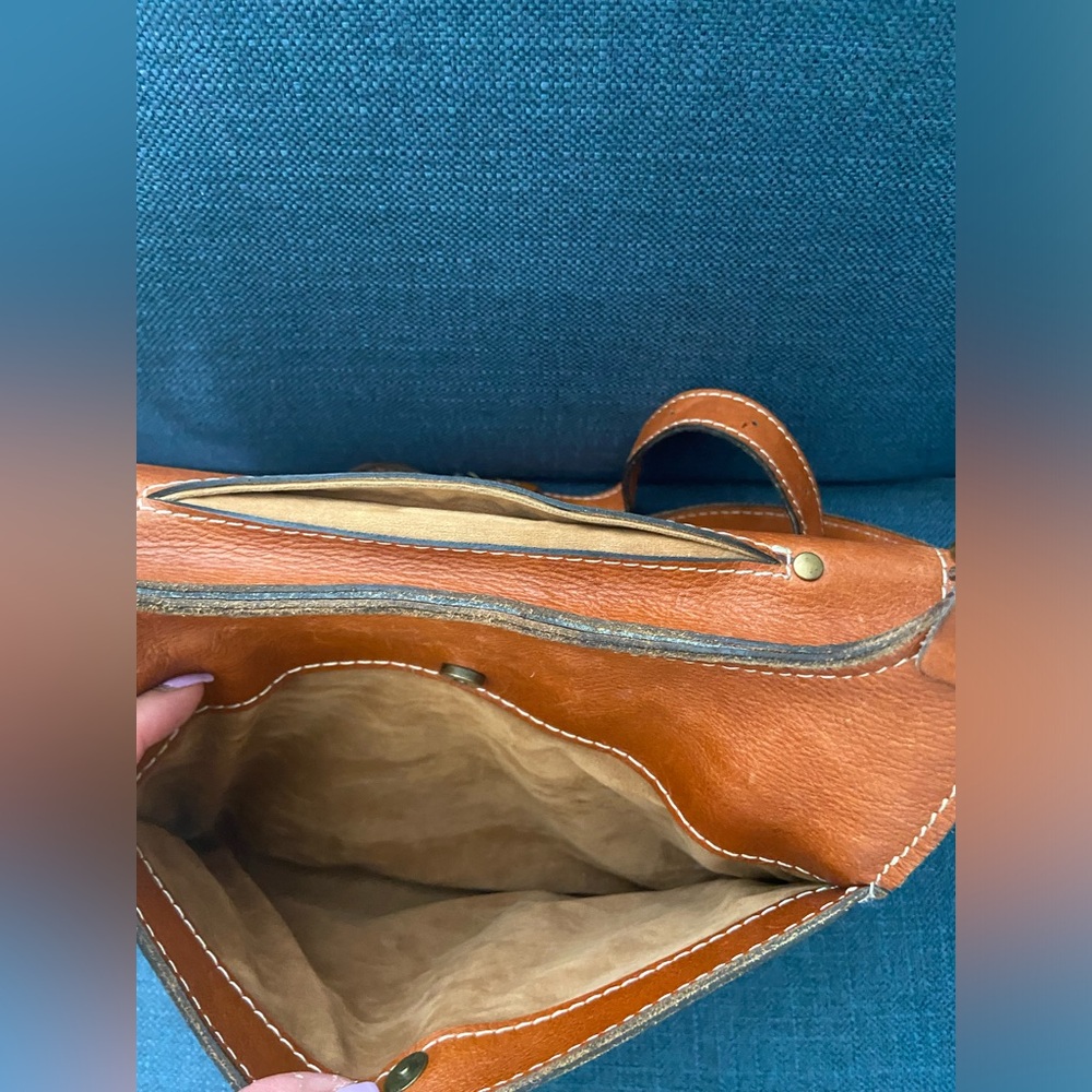 Vintage Patricia Nash Honey Brown Leather Saddle Shoulder/Crossbody Purse Bag - Picture 11 of 16